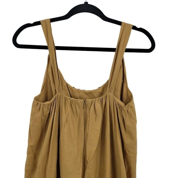 Tibi Balloon Dress 4 Camel Black Flower Applique Oversized Casual Grunge - Picture 13 of 16